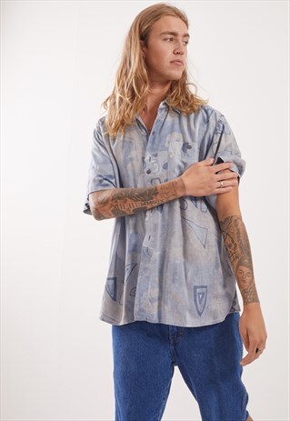 VINTAGE PATTERNED FESTIVAL SHORT SLEEVE SHIRT