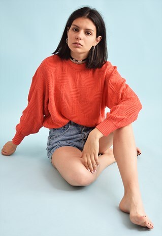 90'S RETRO OVERSIZED KNIT MOMS JUMPER TOP