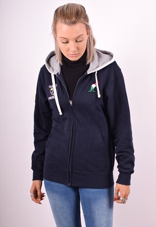AUSTRALIAN L'ALPINA WOMENS VINTAGE HOODIE JACKET MEDIUM NAVY