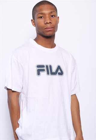 VINTAGE FILA BIG SPELL OUT LOGO CENTRAL T-SHIRT WHITE