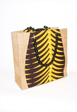Vintage 90s tiger print tote bag in beige / yellow / brown
