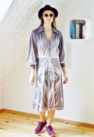 LIGHT AUBERGINE AND CREAM DRESS