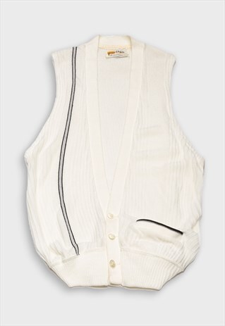 CREAM GOLF SLEEVELESS CARDIGAN