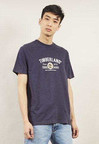 VINTAGE 90'S TIMBERLAND LOGO NAVY BLUE T-SHIRT