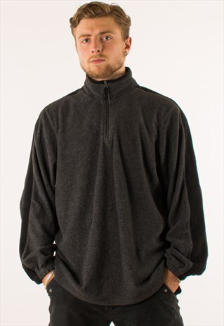 VINTAGE GREY NAUTICA QUARTER ZIP FLEECE