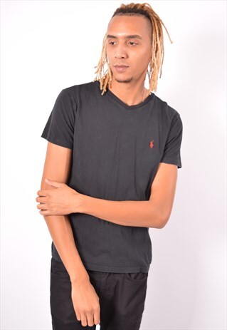 VINTAGE POLO RALPH LAUREN T-SHIRT TOP BLACK