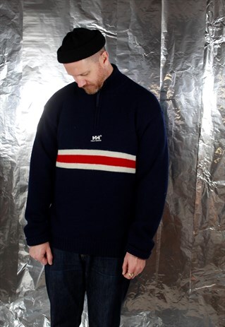 90S HELLY HANSEN 1/4 ZIP WOOL JUMPER