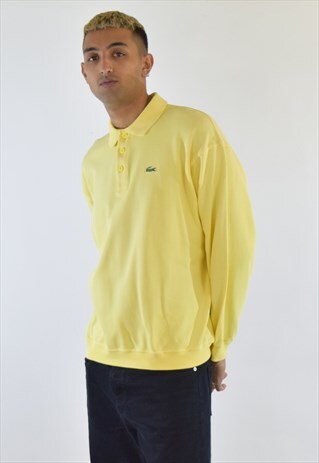 VINTAGE 90S YELLOW LACOSTE LONG SLEEVE POLO SHIRT
