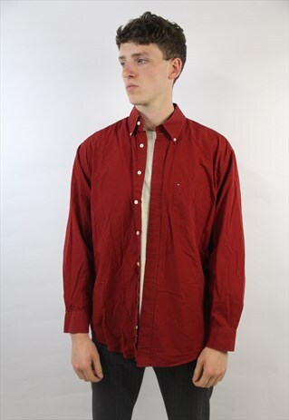 VINTAGE TOMMY HILFIGER DARK RED SHIRT