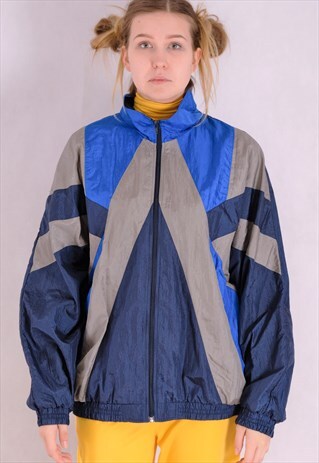 OLD SCHOOL 90S NYLON COLORBLOCK SHELL JACKET / WINDBREAKER