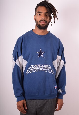 NFL MENS VINTAGE DALLAS COWBOYS SWEATSHIRT JUMPER MEDIUM 90S