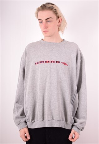 UMBRO MENS VINTAGE SWEATSHIRT JUMPER XXL GREY 90S