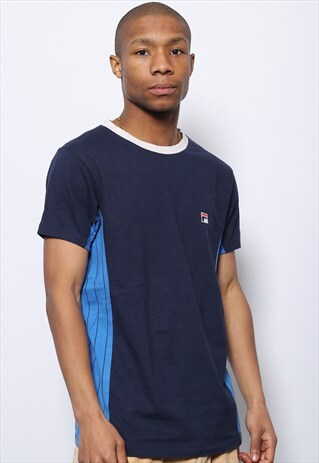 VINTAGE FILA LOGO T-SHIRT NAVY BLUE