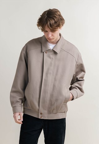 VINTAGE 80S BOXY FIT TRUCKER MEN JACKET IN BRICK BROWN M/L