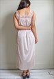 VINTAGE 80S SATIN NIGHT DRESS WITH LACE DETAILING