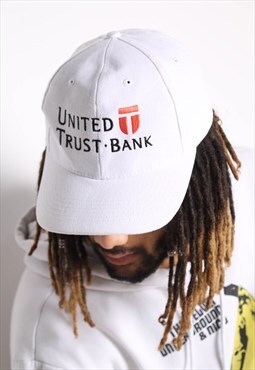 Vintage United Trust Bank Baseball Cap Hat White