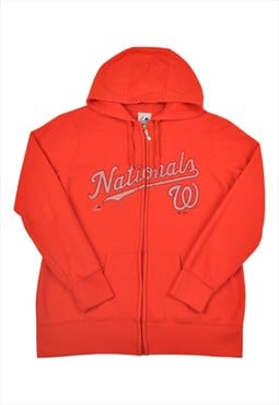 Vintage Nationals Hoodie Sweatshirt Red Ladies Medium