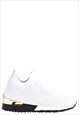 ARIZONA SLIP ON SOCK TRAINER WITH GOLD DETAIL IN WHITE