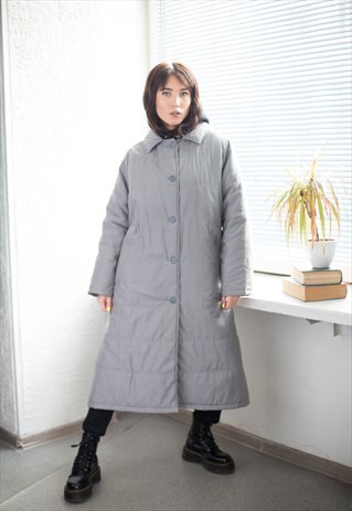 VINTAGE 60'S PADDED COAT IN GREY