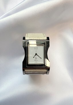 Christian Dior Watch Wristwatch Silver White Dial Vintage