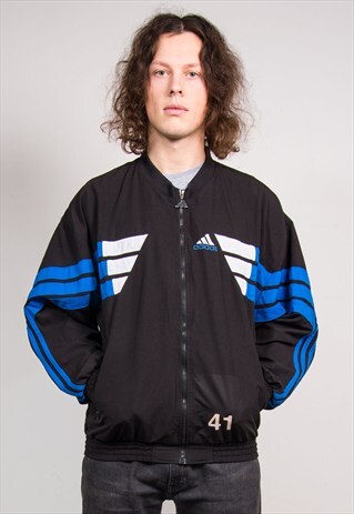 VINTAGE 90'S BLACK ADIDAS SPORTS TRACKSUIT JACKET