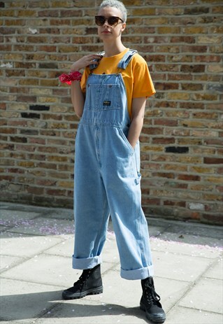 90S VINTAGE OVERSIZED DENIM DUNGAREES