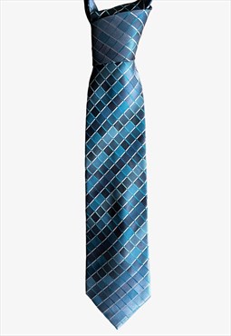 Vintage 90s Van Heusen Blue Check Tie