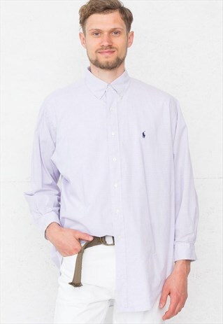 VINTAGE PURPLE RALPH LAUREN CHECKED LONG SLEEVE SHIRT