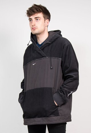 RETRO BLACK HOODED NIKE PULLOVER JACKET