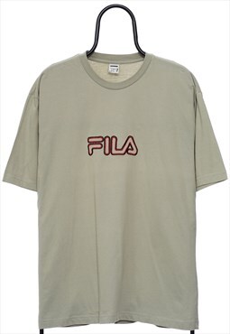 Vintage Fila Spellout Beige TShirt Womens