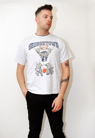 GEORGETOWN HOYAS T-SHIRT (L) VINTAGE 90S UNIVERSITY COLLEGE