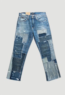 Deadstock The Chrystie Kick Flare Crop patchwork jeans 