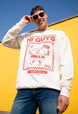 Hi Guys Men's Burger Graphic Sweatshirt