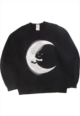 Gildan  Moon Crewneck Sweatshirt Medium Black
