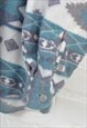 VINTAGE FLEECE SHIRT AZTEC PATTERN BLUE/GREY SMALL