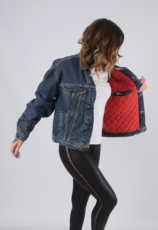 DENIM JACKET LEVIS LINED OVERSIZED FITTED WINTER UK 14 (GK2O