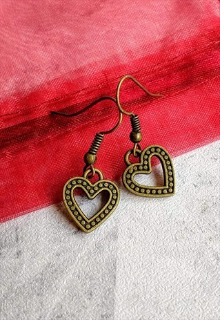 CLASSIC HEART EARRINGS BRONZE