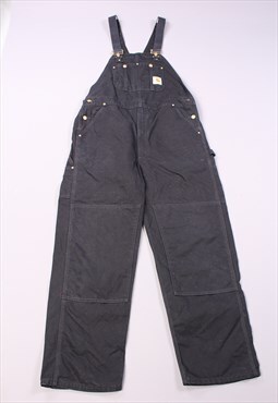  Vintage RARE Carhartt Black Dungarees 90s Overalls.Workwear