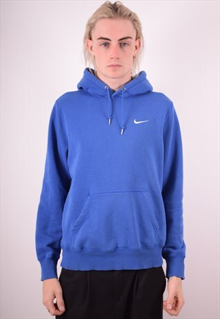 NIKE MENS VINTAGE HOODIE JUMPER SMALL BLUE 90S