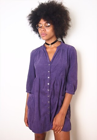 PURPLE CORDUROY MINI DRESS