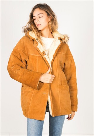 VINTAGE 80S WINTER SHEEPSKIN COAT / R015