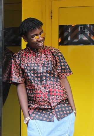 AFRICAN PRINT SHIRT BLACK ANKARA SHIRT