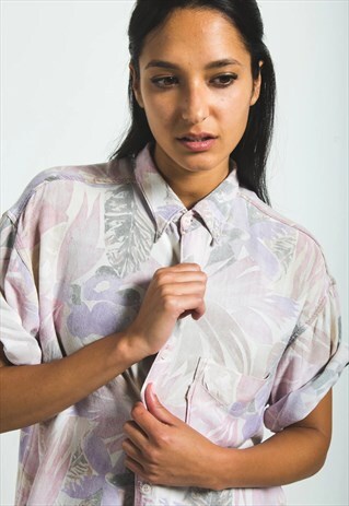 VINTAGE 80S HAWAIIAN SHORT SLEEVE SHIRT / S5154