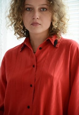 Vintage 80's Red Silk Blouse