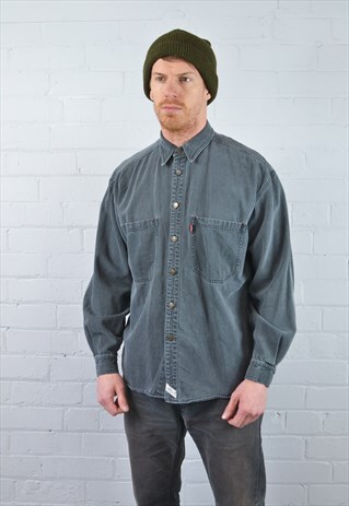 CHARCOAL GREY DENIM SHIRT