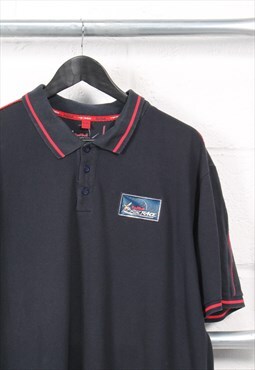 Vintage Red Bull Polo Shirt in Black Short Sleeve Tee XXL