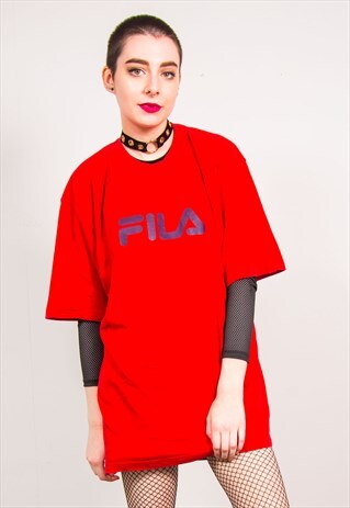 FILA VINTAGE 90'S RED OVERSIZED T-SHIRT