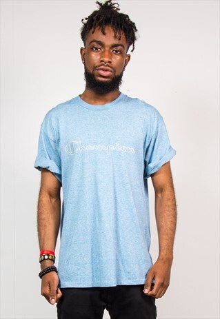 90'S VINTAGE BABY BLUE CHAMPION T-SHIRT