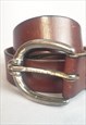 Dark brown rustic buckle belt