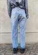 REWORKED CITY SLOGAN EMBROIDERED JEANS RIPPED DENIM OVERALLS